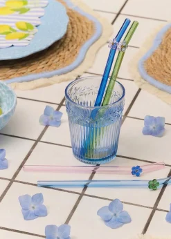 Cannucce in vetro con fiori - 4 pz