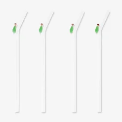 Cannucce in vetro verdi - 4 pz