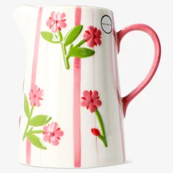 Caraffa con righe e fiori dipinti a mano - 1 L