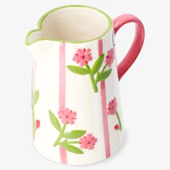 Caraffa con righe e fiori dipinti a mano - 1 L