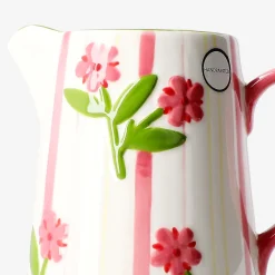 Caraffa con righe e fiori dipinti a mano - 1 L