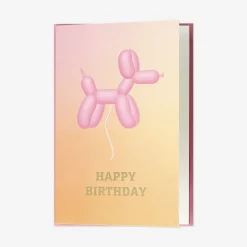 Carta di compleanno con palloncini a forma di cane