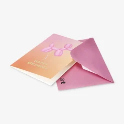 Carta di compleanno con palloncini a forma di cane