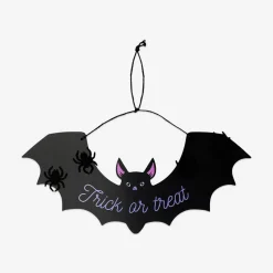 Cartello per porta Dolcetto o scherzetto con pipistrello
