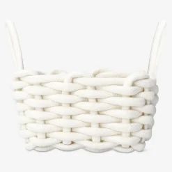 Cestino in corda intrecciata bianca - 18 cm