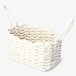 Cestino in corda intrecciata bianca - 25 cm