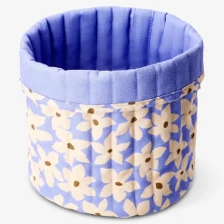 Cestino portaoggetti in tessuto con stampa floreale - 25 cm