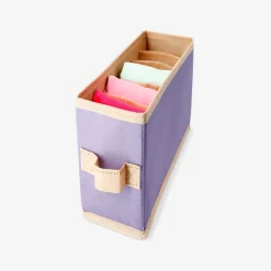 Cesto portaoggetti viola con 8 scomparti - 13x30 cm