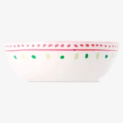Ciotola in ceramica con pois e conchiglia - 15 cm