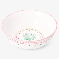 Ciotola in ceramica con pois e conchiglia - 15 cm