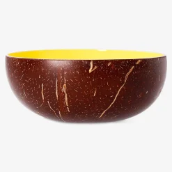 Ciotola in cocco dipinta a mano con motivo granchio - 13 cm