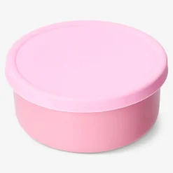 Contenitore per alimenti in ceramica rosa con coperchio in silicone - 17 cm