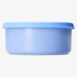 Contenitore per alimenti in ceramica blu con coperchio in silicone - 19 cm