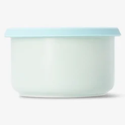 Contenitore per alimenti in ceramica verde con coperchio in silicone - 11 cm