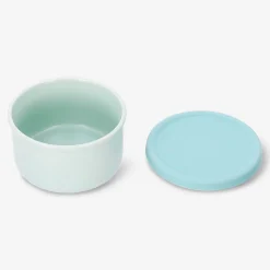 Contenitore per alimenti in ceramica verde con coperchio in silicone - 11 cm