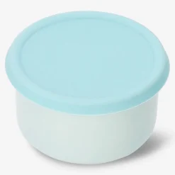 Contenitore per alimenti in ceramica verde con coperchio in silicone - 11 cm