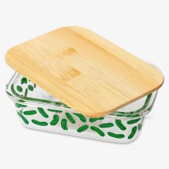 Contenitore per alimenti in vetro con cetriolini - 15 cm
