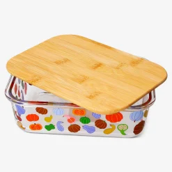 Contenitore per alimenti in vetro con zucche - 22 cm