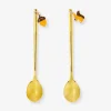 Cucchiaini da dessert oro con decorazione ghianda e scoiattolo - 2 pz