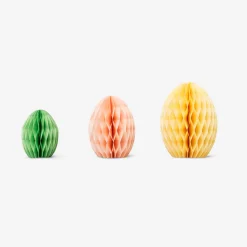 Decorazioni di carta a nido d’ape a forma di uova di Pasqua - 3 pz