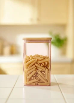 Designer Collection - Contenitore in vetro rosa con coperchio - 1,7 L