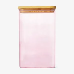 Designer Collection - Contenitore in vetro rosa con coperchio - 1,7 L