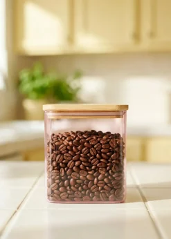 Designer Collection - Contenitore in vetro rosa con coperchio - 1,1 L