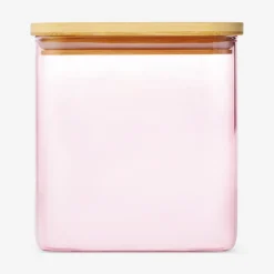 Designer Collection - Contenitore in vetro rosa con coperchio - 1,1 L