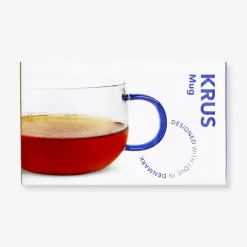 Designer Collection - Tazza in vetro con manico blu - 350 ml