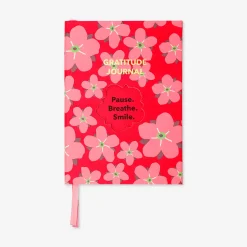 Diario della gratitudine rosso floreale - in inglese