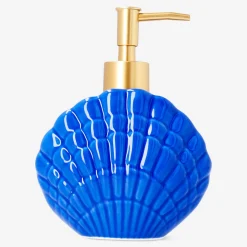 Dispenser sapone conchiglia in ceramica blu