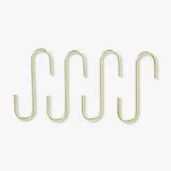 Ganci a S in metallo dorato - 4 pz