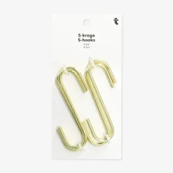 Ganci a S in metallo dorato - 4 pz