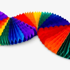Ghirlanda di ventaglietti di carta arcobaleno - 160 cm