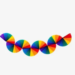 Ghirlanda di ventaglietti di carta arcobaleno - 160 cm