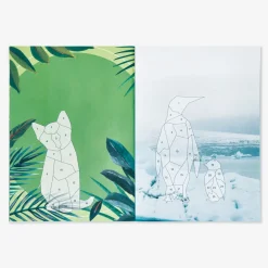 Libro di adesivi con animali a mosaico
