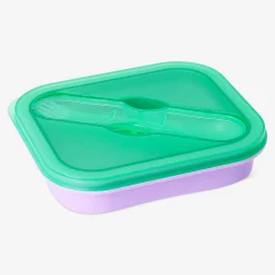 Lunchbox pieghevole lilla con spork - 600 ml