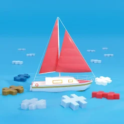 Miscela per costruzioni - Plus Plus x Flying Tiger Copenhagen - 240 pz