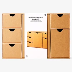 Organizer da scrivania in carta kraft con 6 cassetti