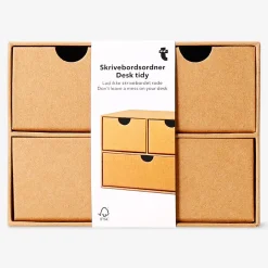 Organizer da scrivania in carta kraft con 3 cassetti