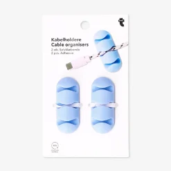 Organizzatori adesivi per cavi blu - 2 pz