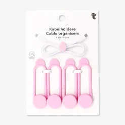 Organizzatori per cavi rosa - 4 pz