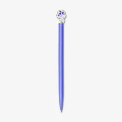 Penna a sfera - Blu con topper a forma di ortensia