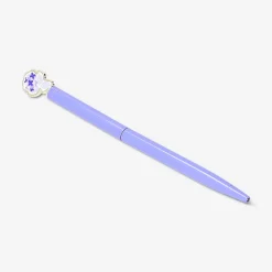 Penna a sfera - Blu con topper a forma di ortensia