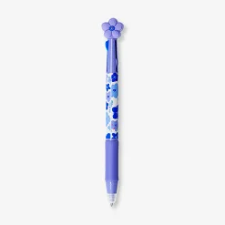 Penna a sfera multicolore con inchiostro cancellabile - Stampa floreale