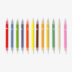 Pennarelli a doppia punta con fineliner e timbri - 12 pz