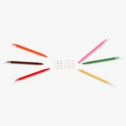 Pennarelli a doppia punta con fineliner e timbri - 12 pz
