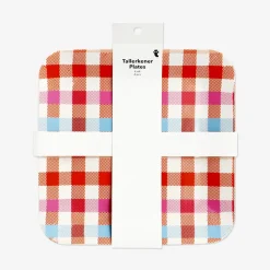 Piatti da picnic a scacchi - 4 pz