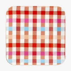 Piatti da picnic a scacchi - 4 pz
