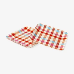 Piatti da picnic a scacchi - 4 pz